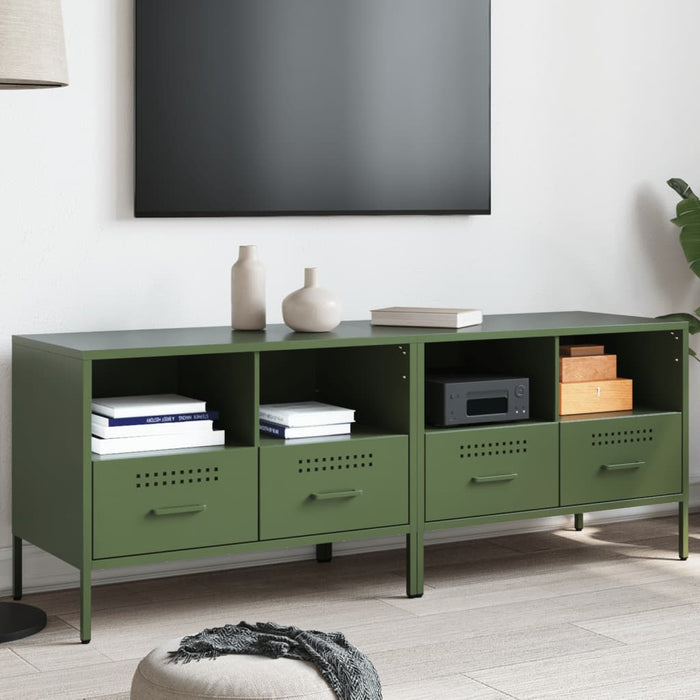 Dulapuri TV, 2 buc., verde măsliniu, 68x39x50,5 cm, oțel WALTI