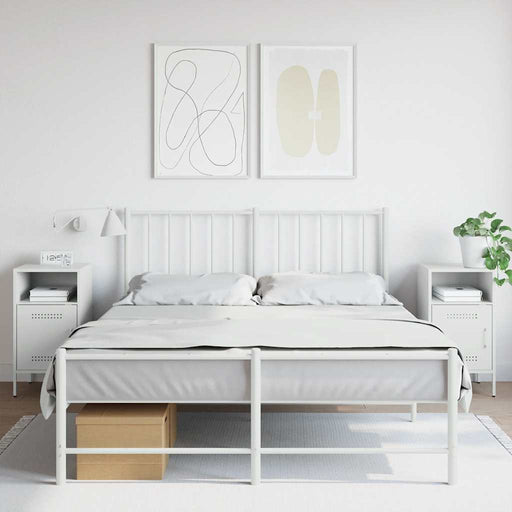 Noptiere, 2 buc., alb, 36x39x68 cm, oțel - WALTI WALTI