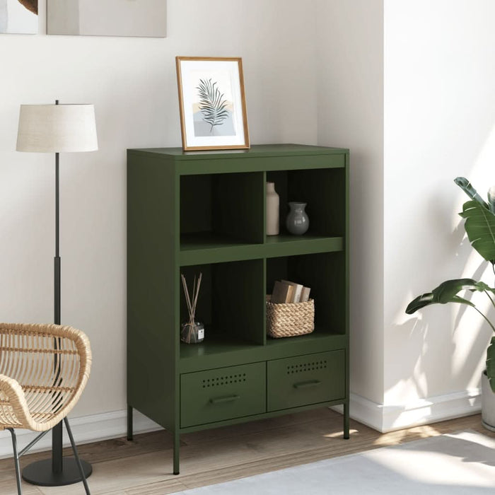 Dulap înalt, verde măsliniu, 68x39x101,5 cm, oțel laminat rece - WALTI WALTI