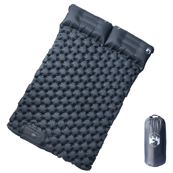 Saltea de camping auto-gonflabilă, cu perne, 2 persoane, gri - WALTI WALTI