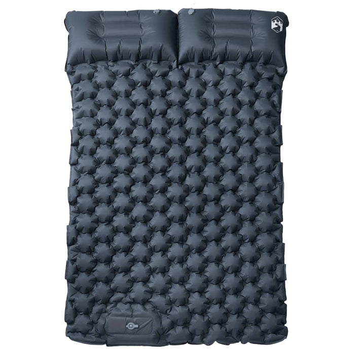 Saltea de camping auto-gonflabilă, cu perne, 2 persoane, gri - WALTI WALTI
