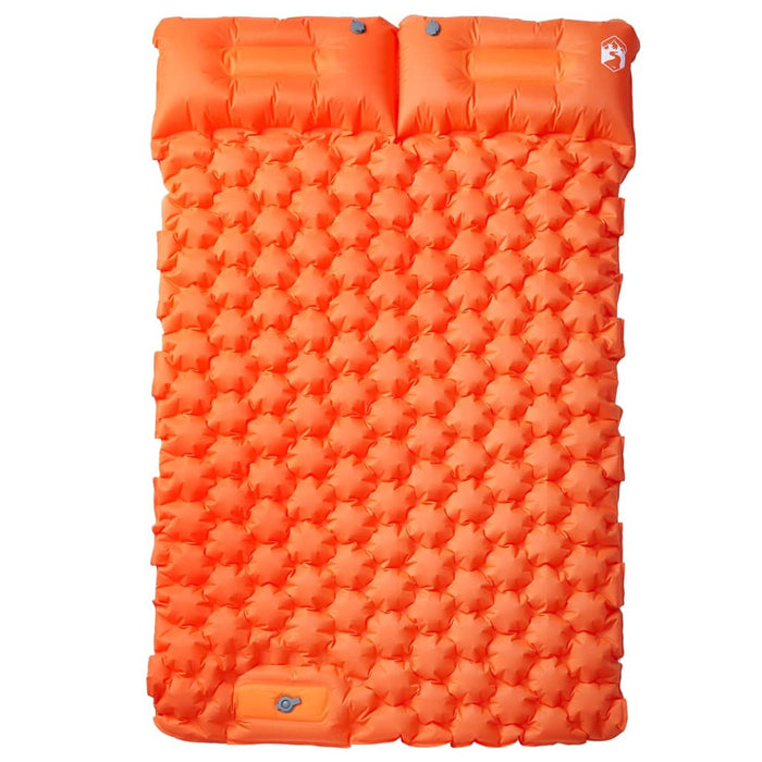 Saltea camping auto-gonflabilă cu perne, 2 persoane, portocaliu - WALTI WALTI