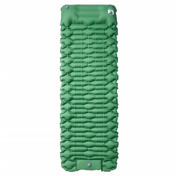 Saltea camping auto-gonflabilă, cu pernă, 1 persoană, verde - WALTI WALTI
