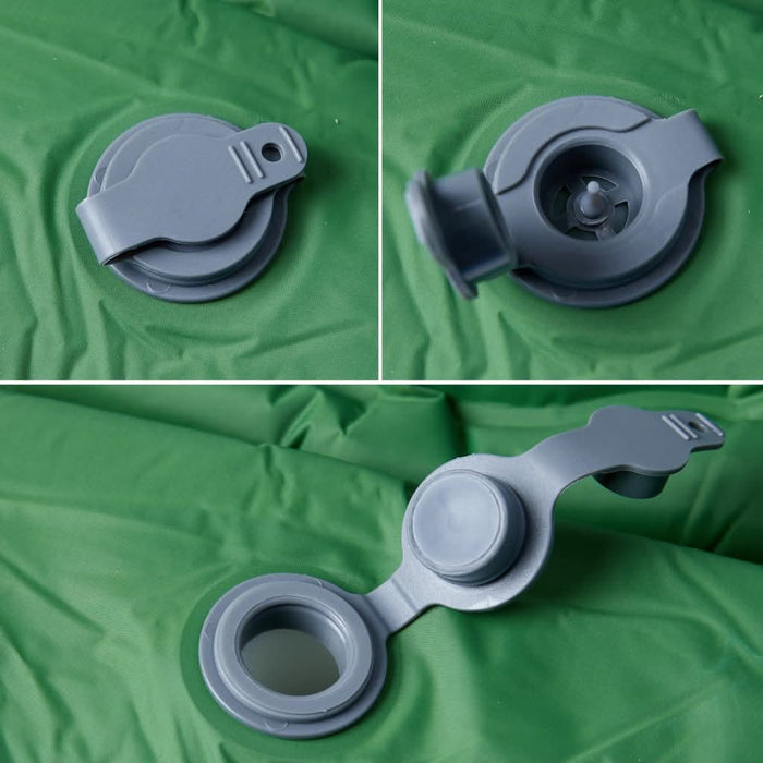 Saltea camping auto-gonflabilă, cu pernă, 1 persoană, verde - WALTI WALTI