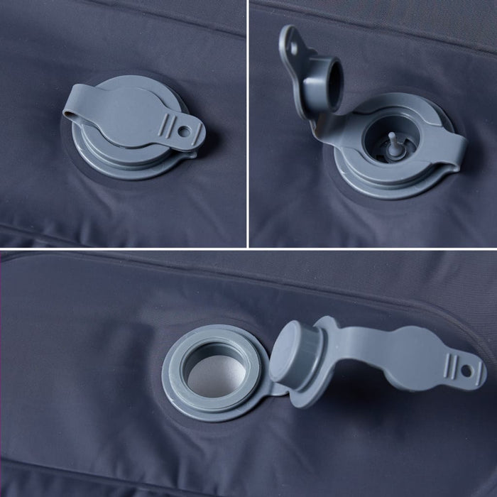 Saltea de camping auto-gonflabilă, cu pernă, 1 persoană, gri - WALTI WALTI