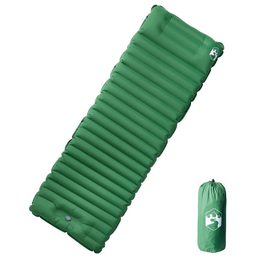 Saltea camping auto-gonflabilă, cu pernă, 1 persoană, verde - WALTI WALTI