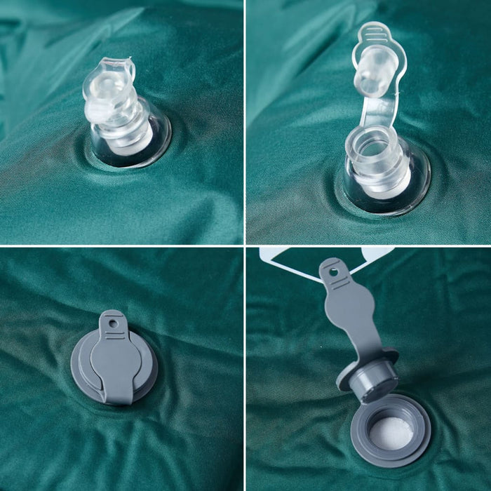 Saltea camping auto-gonflabilă, cu pernă, 1 persoană, verde - WALTI WALTI