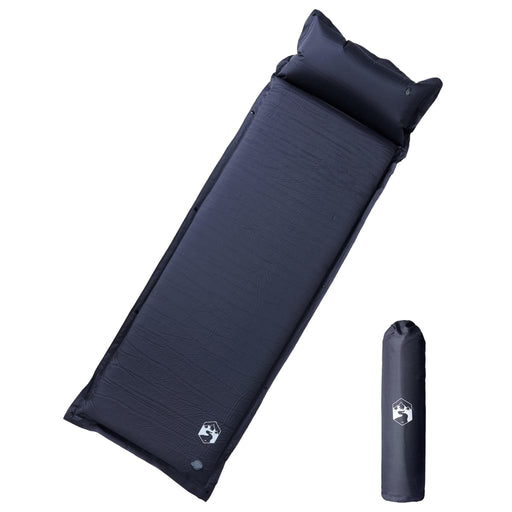 Saltea de camping auto-gonflabilă, cu pernă, 1 persoană, gri - WALTI WALTI