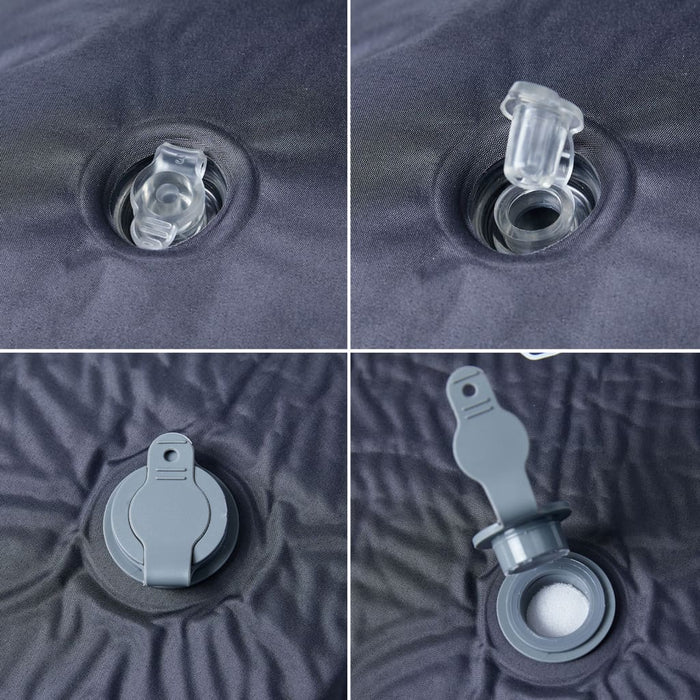 Saltea de camping auto-gonflabilă, cu pernă, 1 persoană, gri - WALTI WALTI