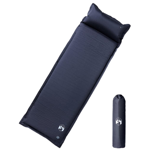 Saltea de camping auto-gonflabilă, cu pernă, 1 persoană, gri - WALTI WALTI