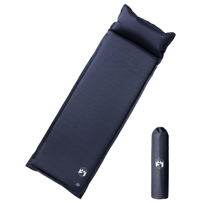 Saltea de camping auto-gonflabilă, cu pernă, 1 persoană, gri - WALTI WALTI