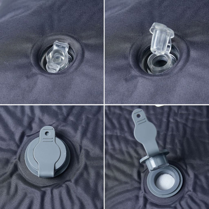 Saltea de camping auto-gonflabilă, cu pernă, 1 persoană, gri - WALTI WALTI