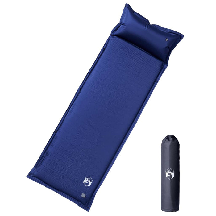Saltea de camping auto-gonflabilă cu pernă 1 persoană bleumarin - WALTI WALTI