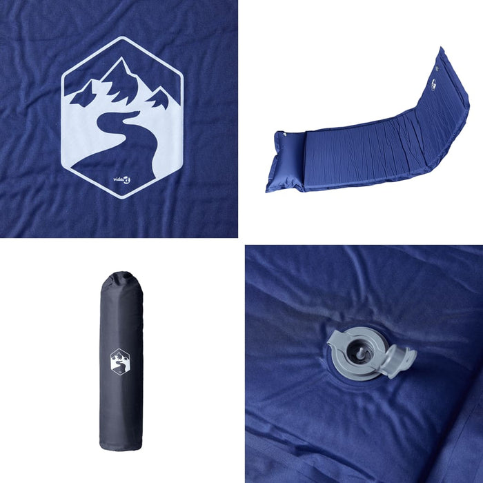 Saltea de camping auto-gonflabilă cu pernă 1 persoană bleumarin - WALTI WALTI