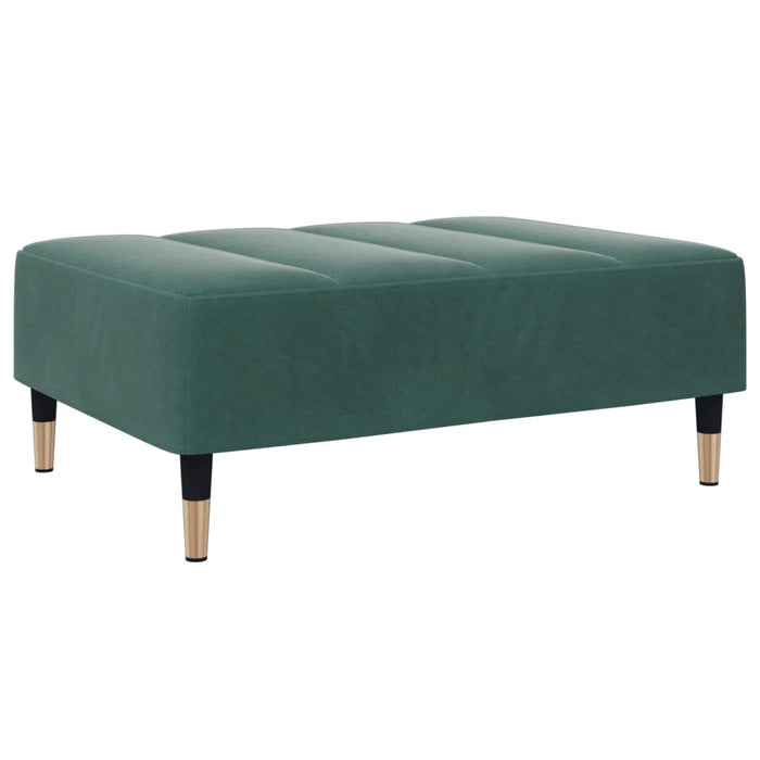 Canapea extensibilă cu taburet, 2 locuri, verde închis, catifea - WALTI WALTI