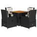 Set mobilier de grădină cu perne, 5 piese, negru, poliratan - WALTI WALTI