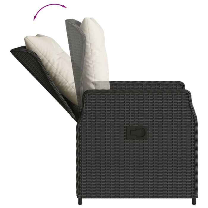 Set mobilier de grădină cu perne, 5 piese, negru, poliratan - WALTI WALTI