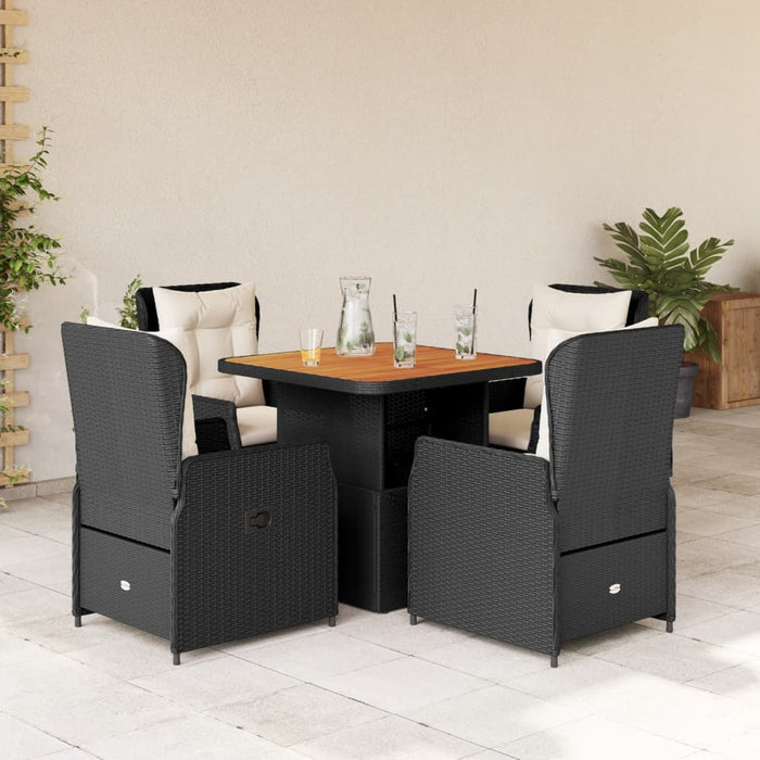 Set mobilier de grădină cu perne, 5 piese, negru, poliratan - WALTI WALTI