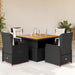 Set mobilier de grădină cu perne, 5 piese, negru, poliratan - WALTI WALTI