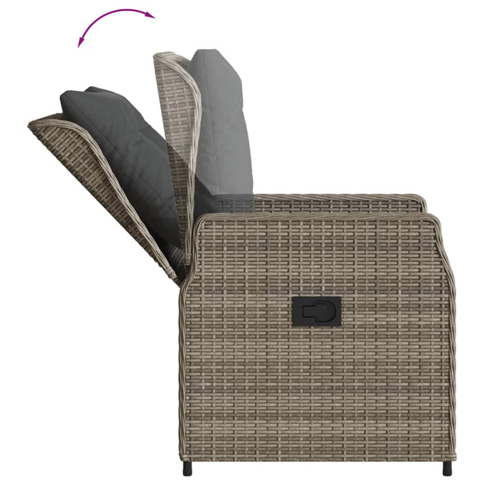 Set mobilier de grădină cu perne, 5 piese, gri, poliratan - WALTI WALTI