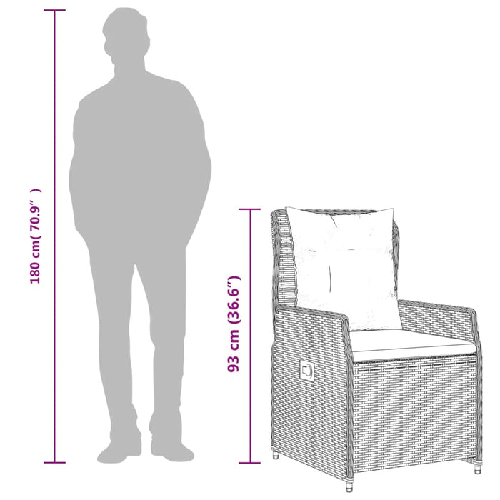 Set mobilier de grădină cu perne, 5 piese, gri, poliratan - WALTI WALTI