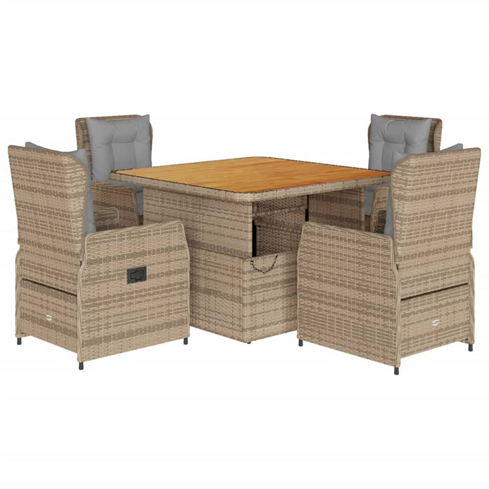 Set mobilier de grădină cu perne, 5 piese, bej, poliratan - WALTI WALTI