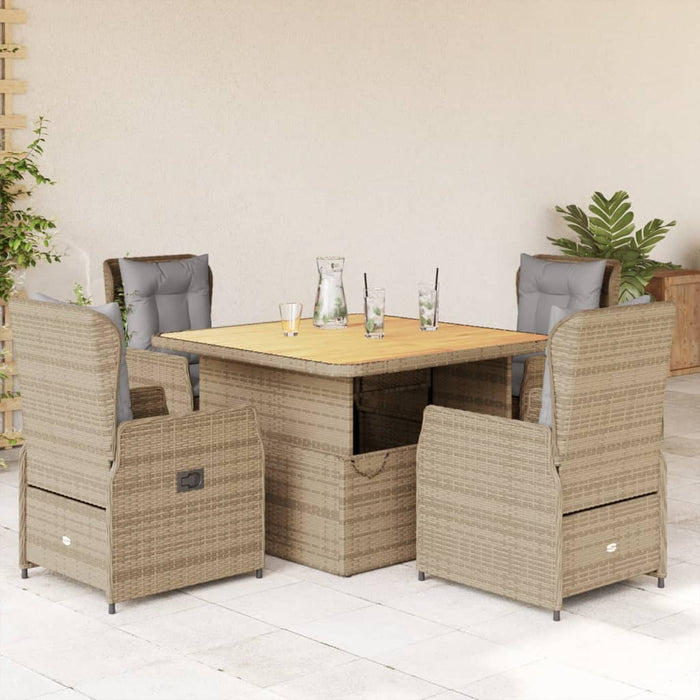 Set mobilier de grădină cu perne, 5 piese, bej, poliratan - WALTI WALTI