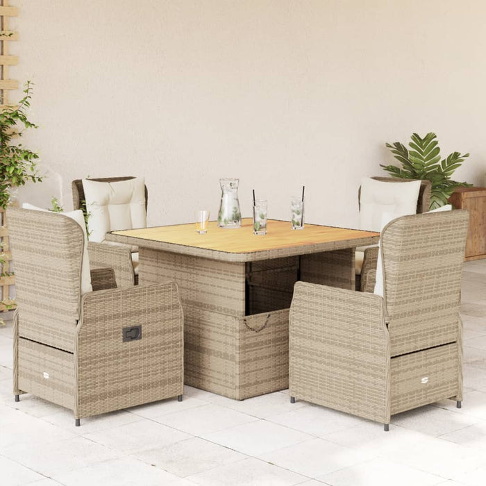 Set mobilier de grădină cu perne, 5 piese, bej, poliratan - WALTI WALTI