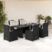 Set mobilier de grădină cu perne, 7 piese, negru, poliratan - WALTI WALTI