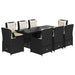 Set mobilier de grădină cu perne, 9 piese, negru, poliratan - WALTI WALTI