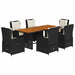 Set mobilier de grădină cu perne, 7 piese, negru, poliratan - WALTI WALTI