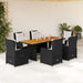 Set mobilier de grădină cu perne, 7 piese, negru, poliratan - WALTI WALTI