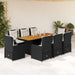 Set mobilier de grădină cu perne, 9 piese, negru, poliratan - WALTI WALTI