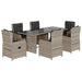 Set mobilier de grădină cu perne, 7 piese gri deschis poliratan - WALTI WALTI