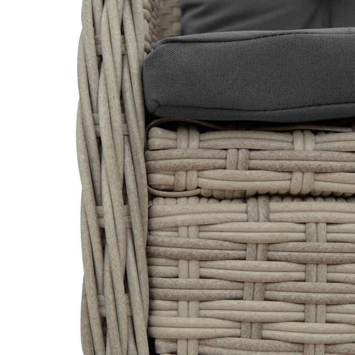 Set mobilier de grădină cu perne, 7 piese gri deschis poliratan - WALTI WALTI