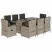 Set mobilier grădină cu perne, 9 piese, gri deschis, poliratan - WALTI WALTI