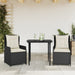 Set mobilier de grădină cu perne, 3 piese, negru, poliratan - WALTI WALTI