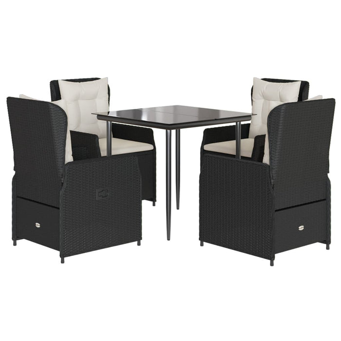 Set mobilier de grădină cu perne, 5 piese, negru, poliratan - WALTI WALTI