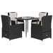 Set mobilier de grădină cu perne, 5 piese, negru, poliratan - WALTI WALTI