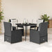 Set mobilier de grădină cu perne, 5 piese, negru, poliratan - WALTI WALTI