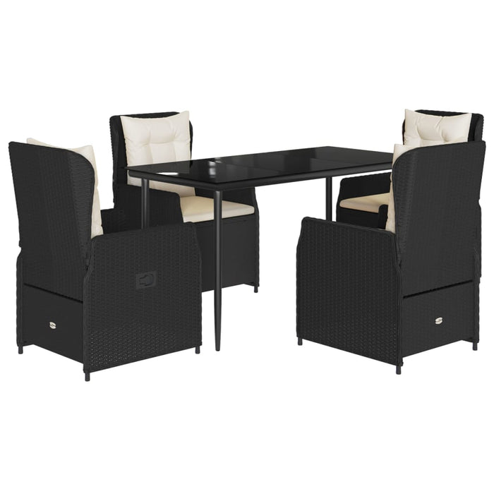 Set mobilier de grădină cu perne, 5 piese, negru, poliratan - WALTI WALTI