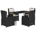 Set mobilier de grădină cu perne, 5 piese, negru, poliratan - WALTI WALTI