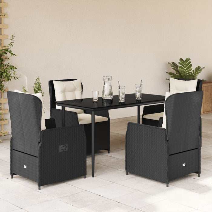 Set mobilier de grădină cu perne, 5 piese, negru, poliratan - WALTI WALTI