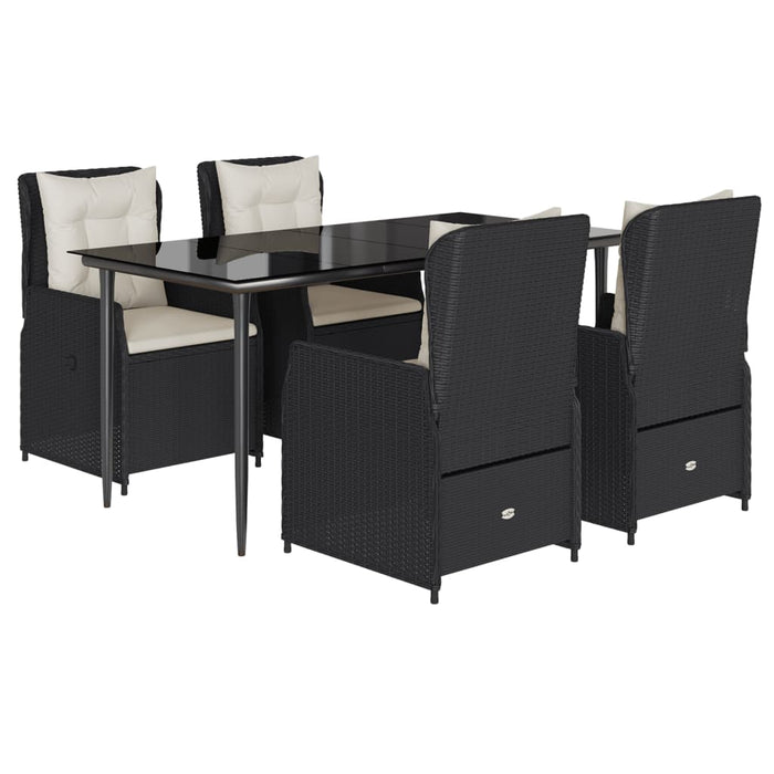 Set mobilier de grădină cu perne, 5 piese, negru, poliratan - WALTI WALTI