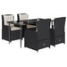 Set mobilier de grădină cu perne, 5 piese, negru, poliratan - WALTI WALTI