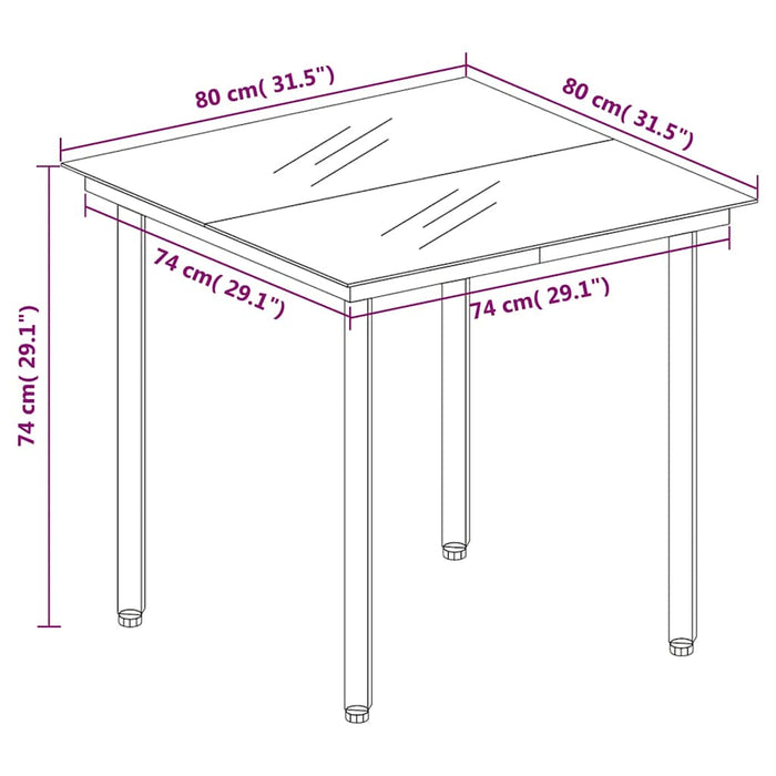 Set mobilier de grădină cu perne, 3 piese, negru, poliratan WALTI