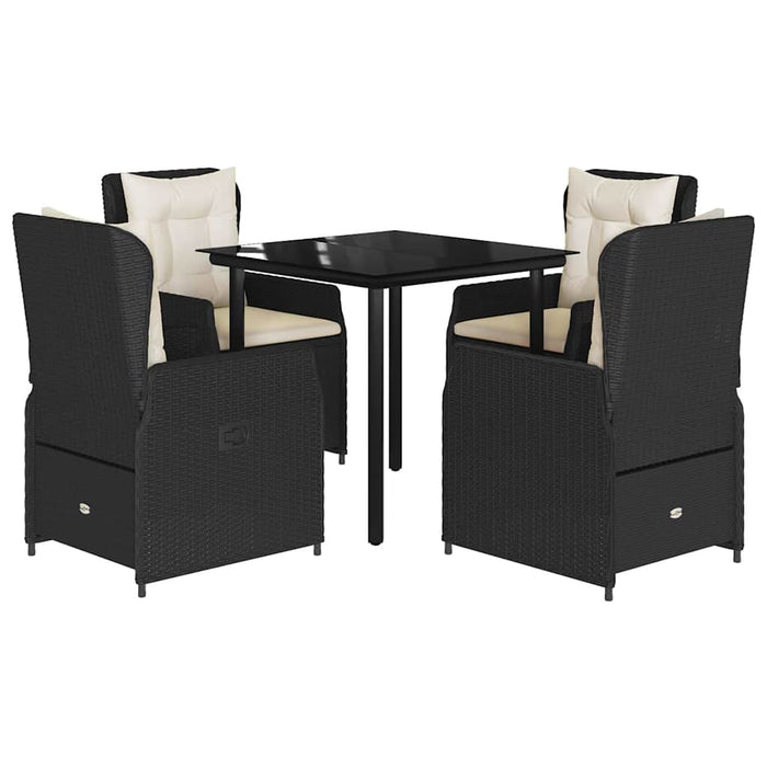 Set mobilier de grădină cu perne, 5 piese, negru, poliratan - WALTI WALTI