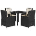 Set mobilier de grădină cu perne, 5 piese, negru, poliratan - WALTI WALTI