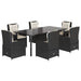 Set mobilier de grădină cu perne, 7 piese, negru, poliratan - WALTI WALTI