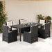 Set mobilier de grădină cu perne, 7 piese, negru, poliratan - WALTI WALTI